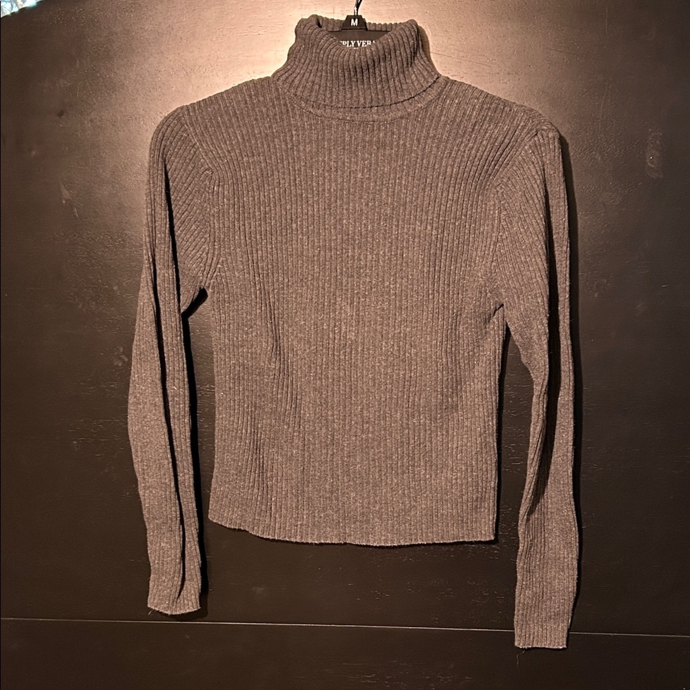 Elegant Charcoal Turtleneck Sweater
